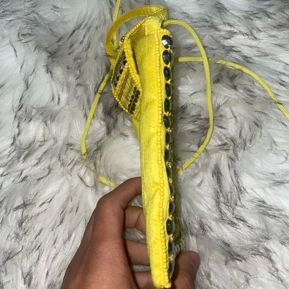 Beaded phone bag crossbody Yellow pouch travel bag vacation bag summer bag - Picture 6 of 16